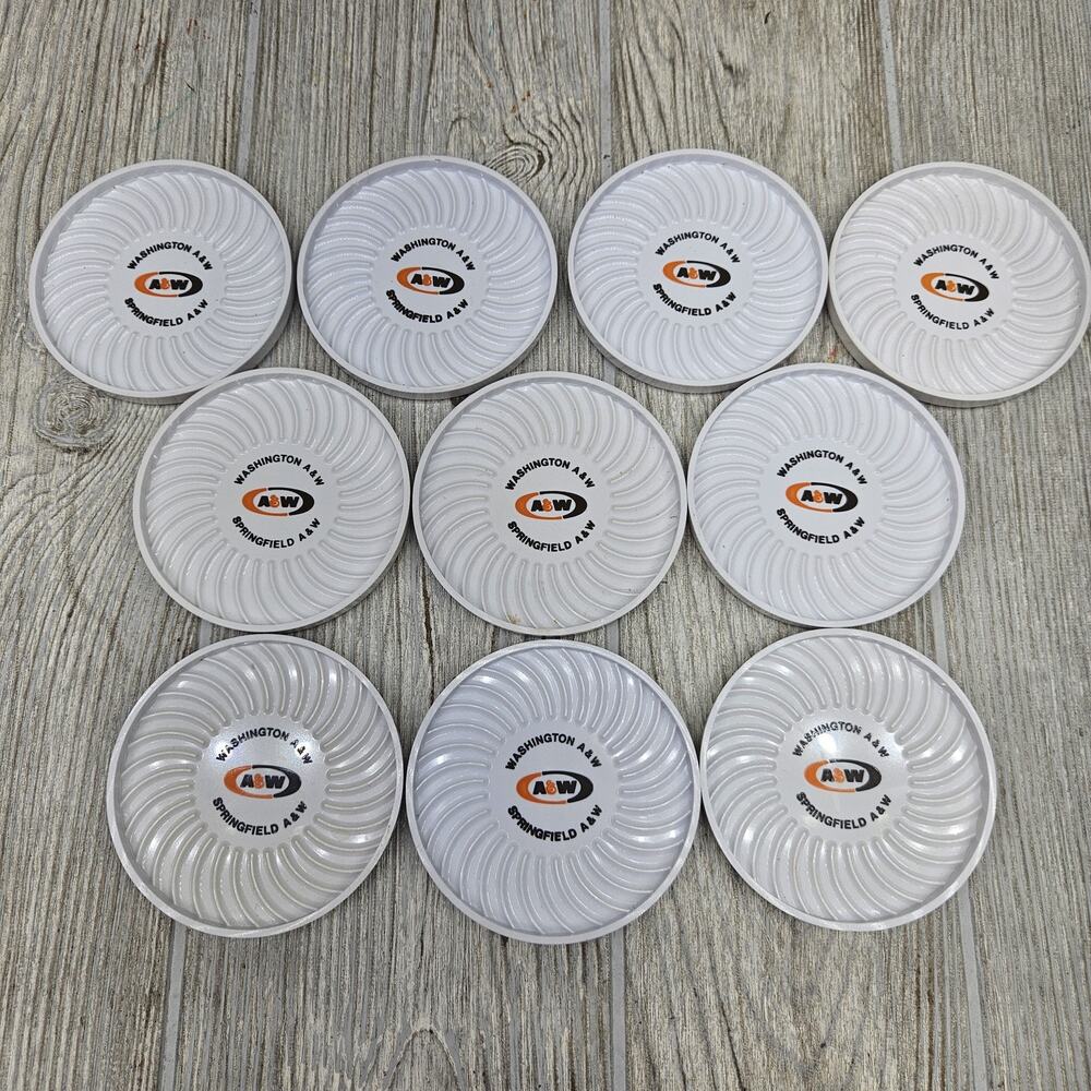Vtg Ritepoint A&W Root‎ Beer Plastic Drink Coasters 10 Springfield Washington